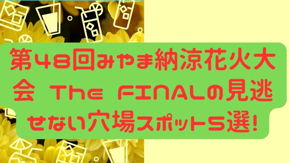第48回みやま納涼花火大会 The FINALの見逃せない穴場スポット5選！