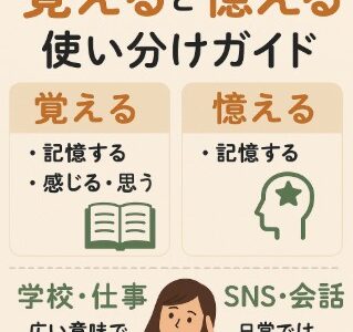 『覚える』と『憶える』の違いを完全解説！今日から迷わない使い分けのコツ